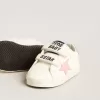 Baby Old School avec étoile en cuir rose et languette arrière en cuir argenté Baby Old School avec étoile en cuir rose et languette arrière en cuir argenté