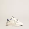 Baby Old School avec étoile en daim et languette en cuir bleu clair au talon Baby Old School avec étoile en daim et languette en cuir bleu clair au talon
