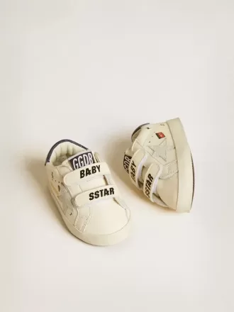Baby School en cuir nappa avec imprimé musical et étoile en daim blanc