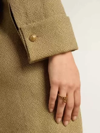 Bague couleur or antique avec maillons flexibles
