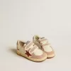 Ball Star Junior en cuir nappa avec étoile en cuir nappa et languette en daim rose au talon