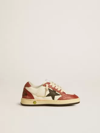 Ball Star Junior en cuir nappa avec étoile noire et empiècements en cuir rouge Ball Star Junior en cuir nappa avec étoile noire et empiècements en cuir rouge