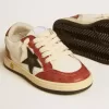 Ball Star Junior en cuir nappa avec étoile noire et empiècements en cuir rouge Ball Star Junior en cuir nappa avec étoile noire et empiècements en cuir rouge