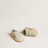 Ball Star Teen en cuir blanc avec étoile bleu pâle et languette au talon