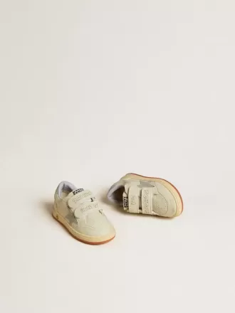 Ball Star Teen en cuir blanc avec étoile bleu pâle et languette au talon