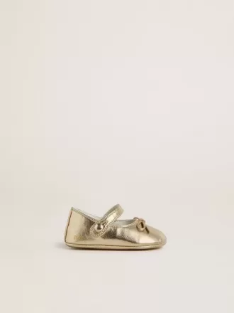 Ballerines Sofi Baby en cuir métallisé doré
