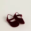 Ballerines Sofi Baby en velours et daim bordeaux