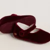 Ballerines Sofi Baby en velours et daim bordeaux