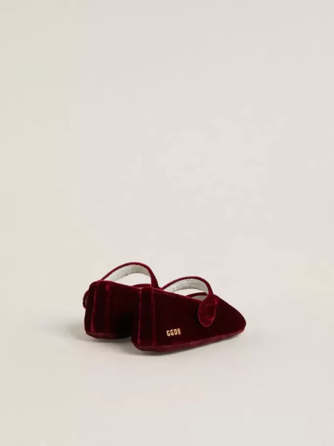 Ballerines Sofi Baby en velours et daim bordeaux