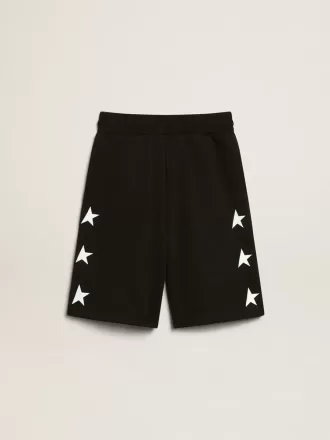 Bermuda noir pour garçon avec étoiles blanches