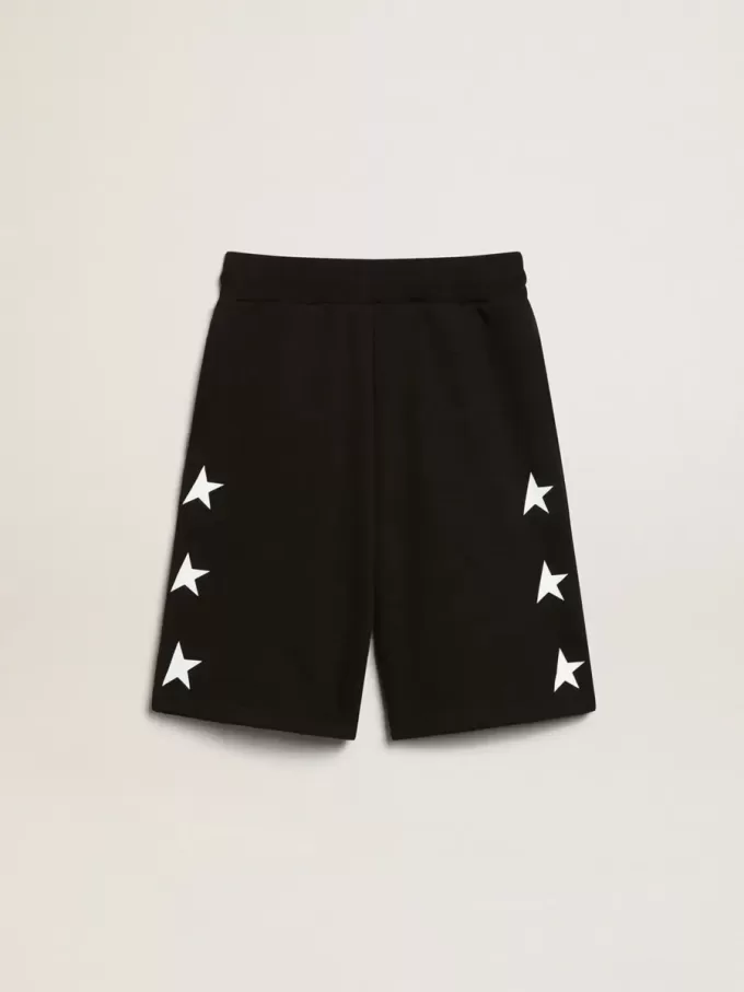 Bermuda noir pour garçon avec étoiles blanches