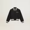 Blouson aviateur pour garçon en laine bleu foncé