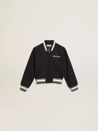 Blouson aviateur pour garçon en laine bleu foncé
