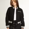 Blouson aviateur pour garçon en laine bleu foncé