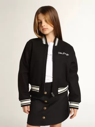 Blouson aviateur pour garçon en laine bleu foncé