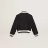 Blouson aviateur pour garçon en laine bleu foncé