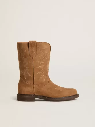 Bottes Wish Young en daim camel avec broderie étoile