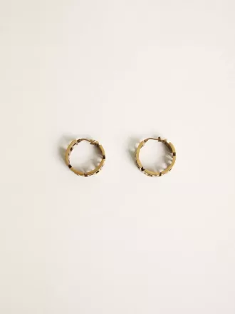 Boucles d’oreilles créoles couleur or antique avec inscription « Forever For You » Boucles d’oreilles créoles couleur or antique avec inscription « Forever For You »
