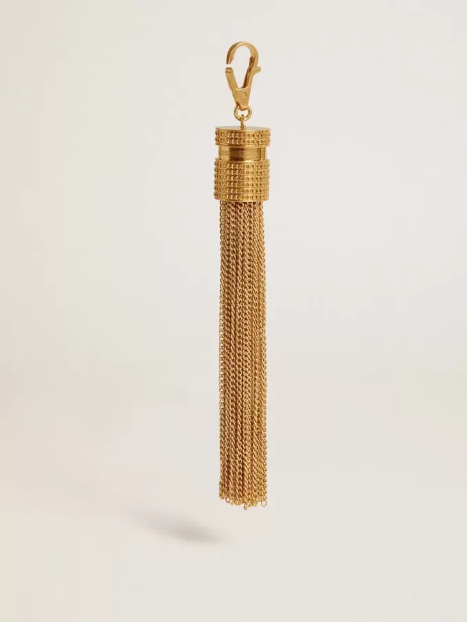 Breloque en forme de pompon en laiton doré antique