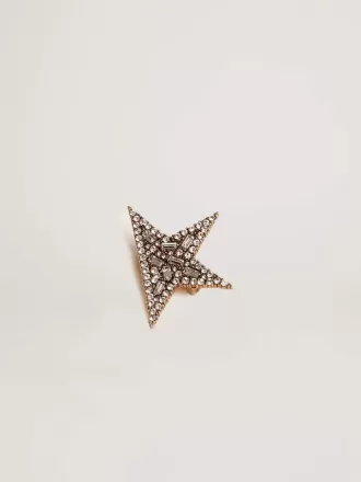 Broche pour femme couleur or antique avec cristaux décoratifs