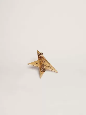 Broche pour femme couleur or antique avec cristaux décoratifs