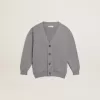 Cardigan en coton gris avec logo dans le dos