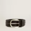 Ceinture en cuir noir avec clous