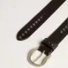 Ceinture en cuir noir avec clous