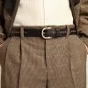Ceinture en cuir noir avec clous