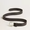 Ceinture en cuir noir avec clous