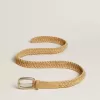 Ceinture en cuir tressé couleur sable