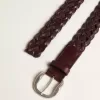 Ceinture en cuir tressé marron foncé pour homme