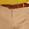 Ceinture Houston en cuir tressé marron