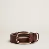 Ceinture Houston marron en cuir délavé