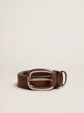 Ceinture Houston marron en cuir délavé
