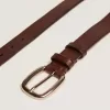 Ceinture Houston marron en cuir délavé