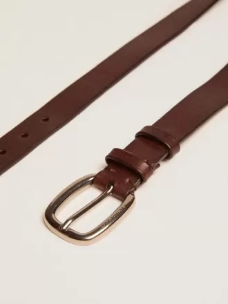 Ceinture Houston marron en cuir délavé
