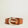 Ceinture pour homme en cuir délavé couleur tan