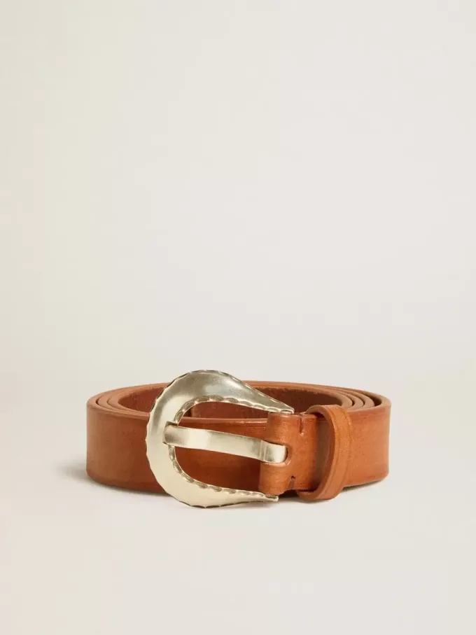 Ceinture pour homme en cuir délavé couleur tan