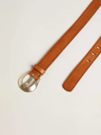 Ceinture pour homme en cuir délavé couleur tan