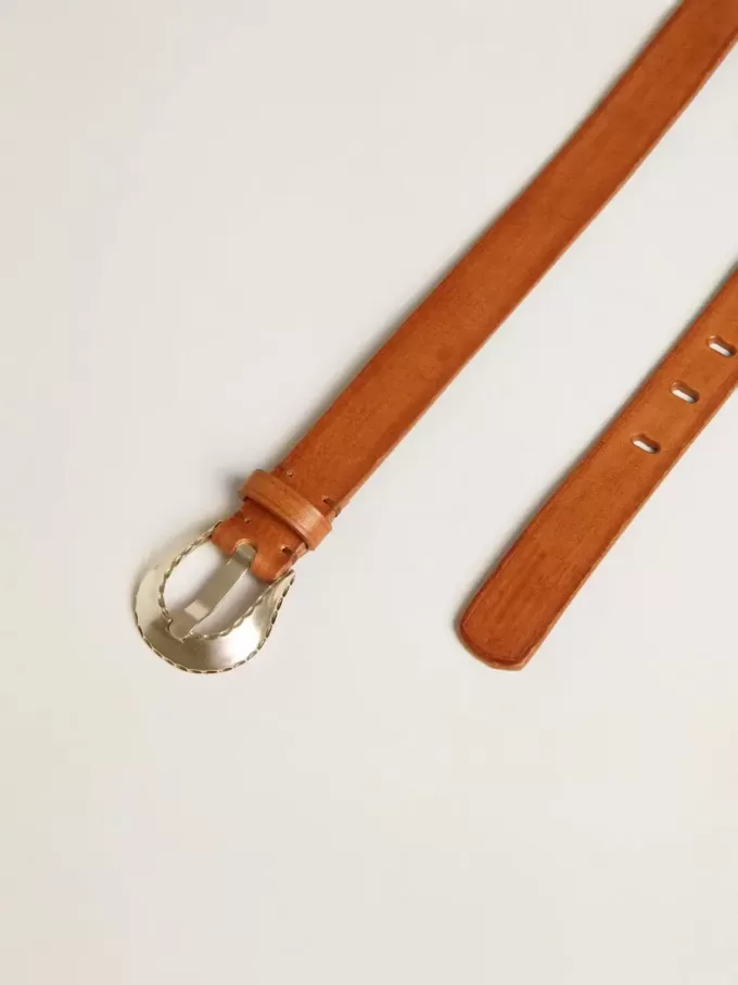 Ceinture pour homme en cuir délavé couleur tan