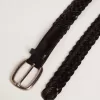 Ceinture pour homme en cuir tressé noir