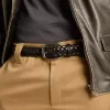 Ceinture pour homme en cuir tressé noir
