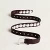 Ceinture Trinidad en cuir marron foncé avec maxi clous argentés