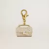 Charm en forme de sac à main en laiton doré avec cristaux Charm en forme de sac à main en laiton doré avec cristaux