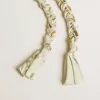 Charm en tissu tressé couleur beurre avec chaîne en laiton Charm en tissu tressé couleur beurre avec chaîne en laiton