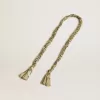 Charm en tissu tressé gris tourterelle avec chaîne en laiton Charm en tissu tressé gris tourterelle avec chaîne en laiton
