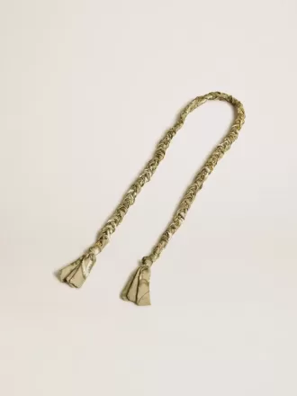 Charm en tissu tressé gris tourterelle avec chaîne en laiton Charm en tissu tressé gris tourterelle avec chaîne en laiton