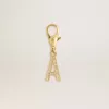Charm lettre A en laiton doré avec cristaux Charm lettre A en laiton doré avec cristaux