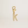 Charm lettre K en laiton doré avec cristaux Charm lettre K en laiton doré avec cristaux